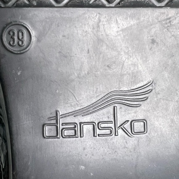 Dansko Mosaic Women’s Black Gray Patent Leather Slip On Clogs Shoes Size 8.5-9 - Picture 7 of 11